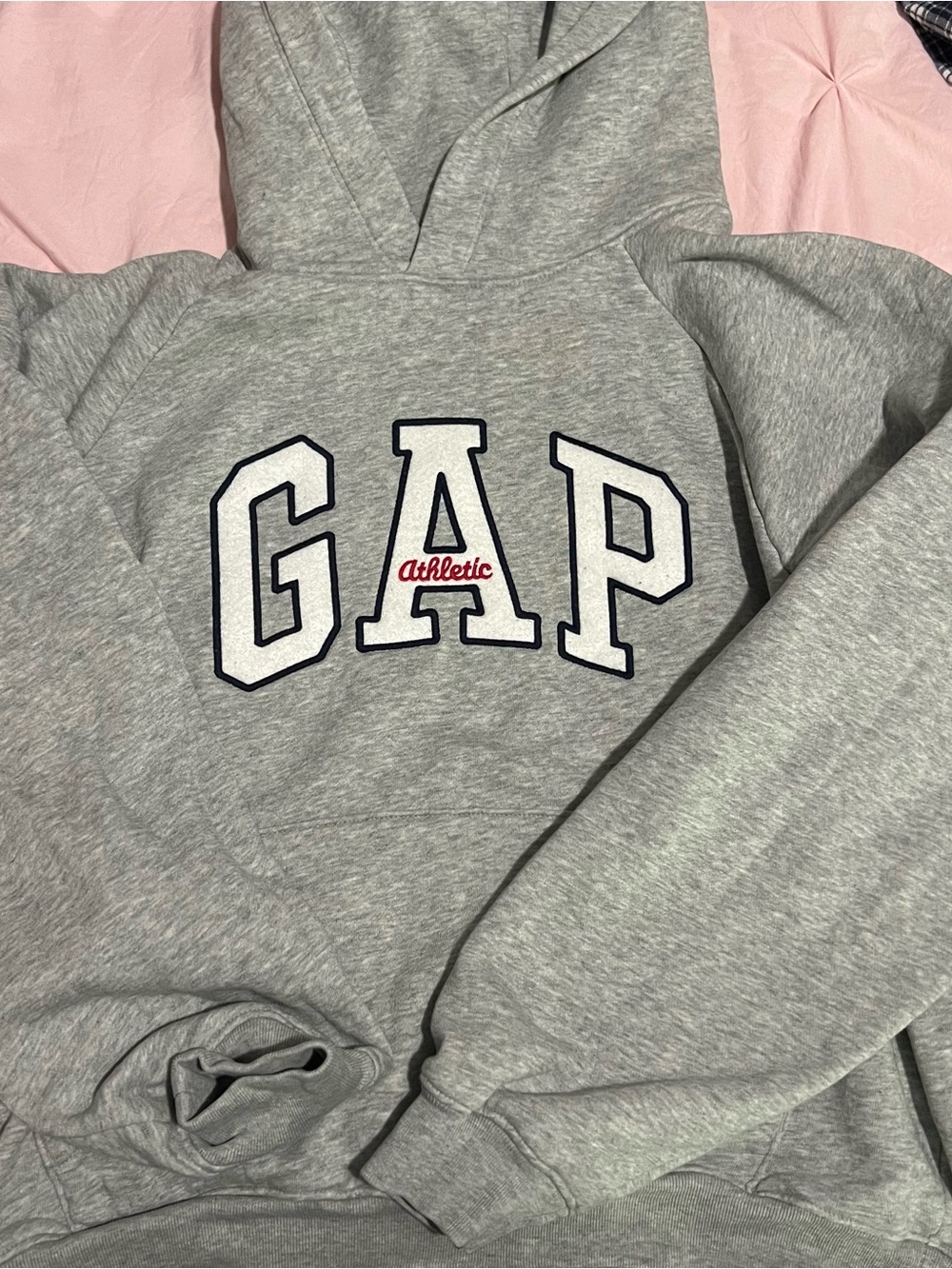 GAP Grey Hoodie with White & Navy Lettering